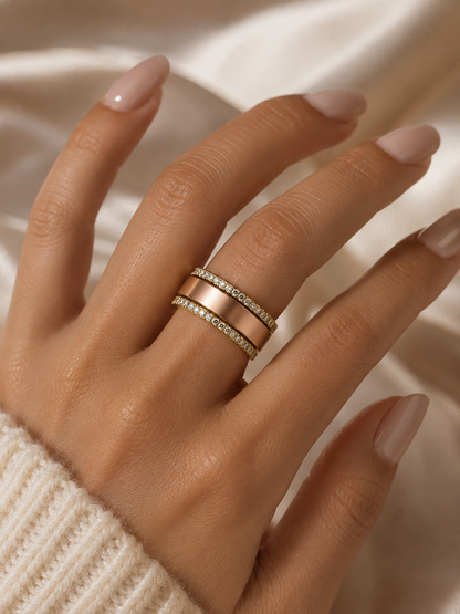 Gold Plated Cubic Zirconia Stacking Rings for Oura Ring Gen 5/4/3