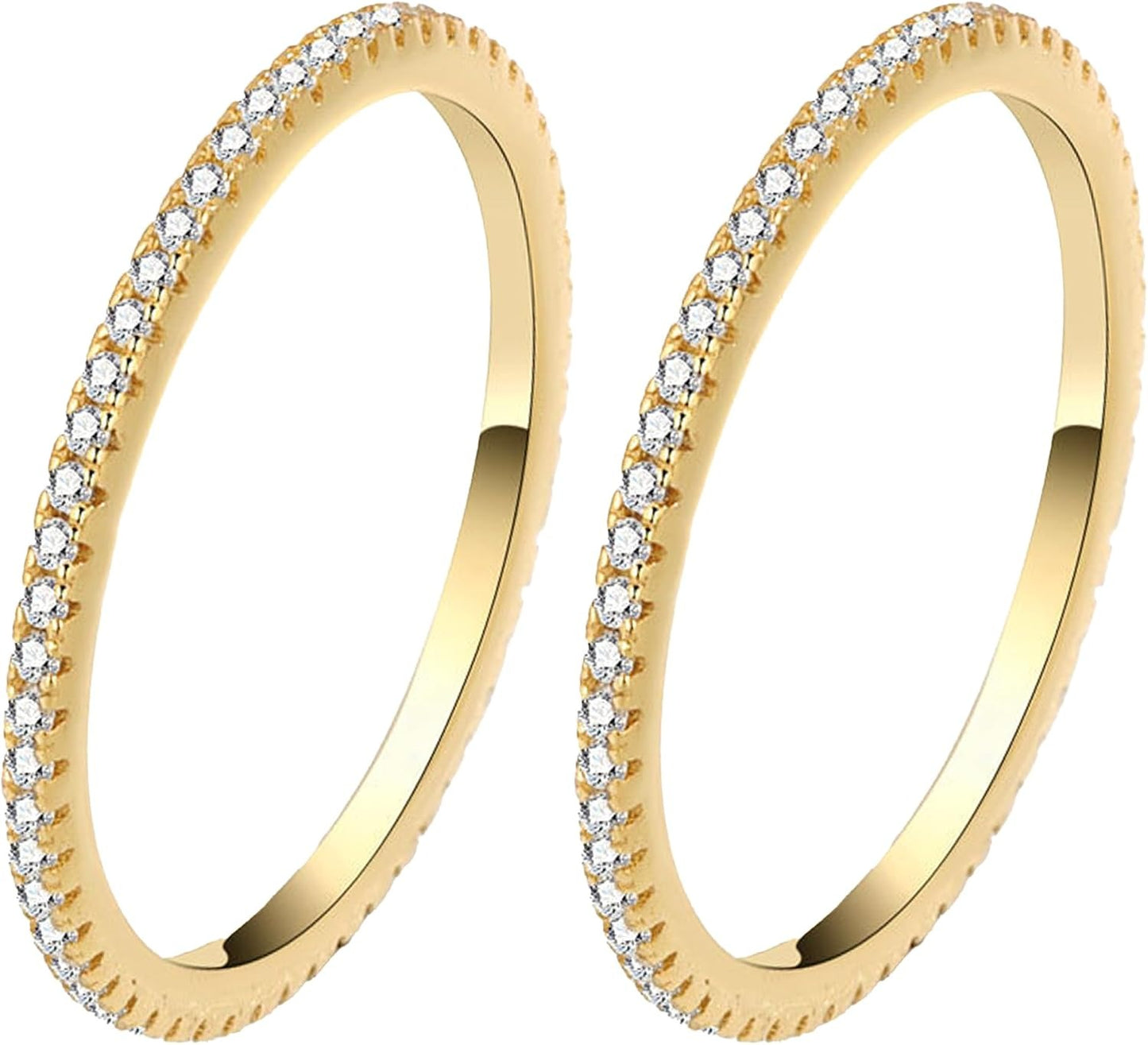 Gold Plated Cubic Zirconia Stacking Rings for Oura Ring Gen 5/4/3