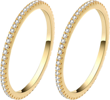 Gold Plated Cubic Zirconia Stacking Rings for Oura Ring Gen 5/4/3