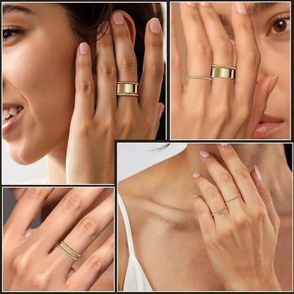 Gold Plated Cubic Zirconia Stacking Rings for Oura Ring Gen 5/4/3