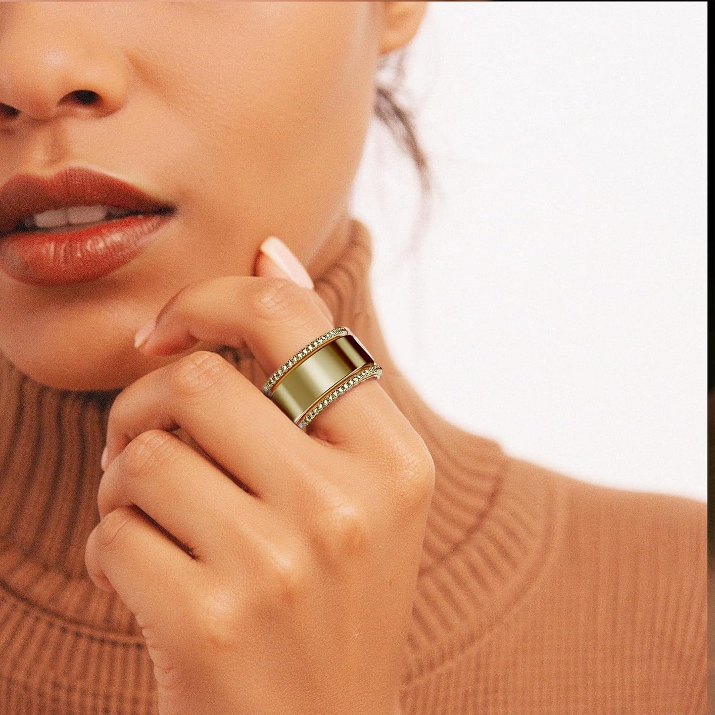 Gold Plated Cubic Zirconia Stacking Rings for Oura Ring Gen 5/4/3