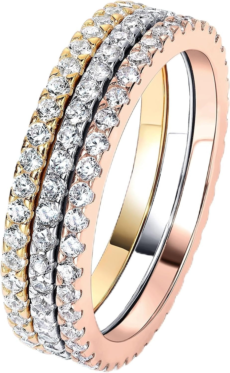 Gold Plated Cubic Zirconia Stacking Rings for Oura Ring Gen 5/4/3