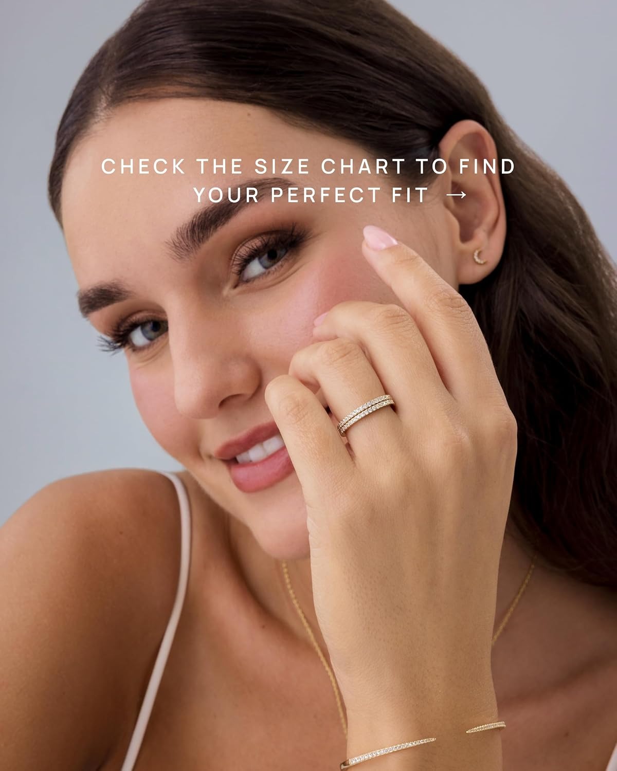 Gold Plated Cubic Zirconia Stacking Rings for Oura Ring Gen 5/4/3
