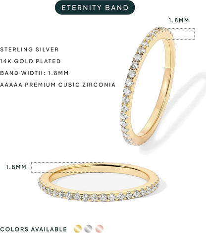 Gold Plated Cubic Zirconia Stacking Rings for Oura Ring Gen 5/4/3